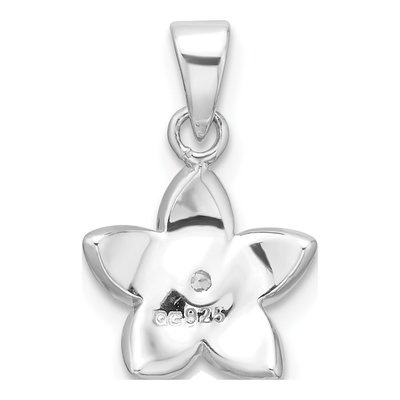 Sterling Silver CZ Enamel Flower Children's Pendant – view 4