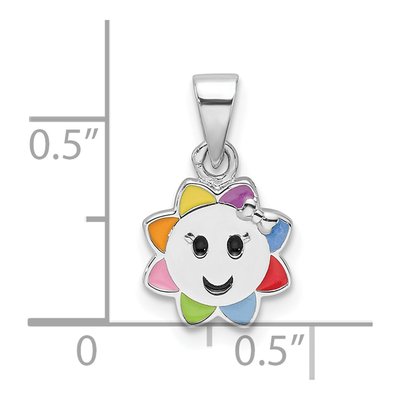 Sterling Silver Smiling Sun for Kids Pendant – view 5