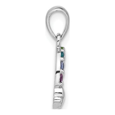 Sterling Silver Crystal Girls' Rainbow Clouds Pendant – view 3