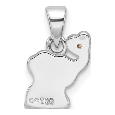 Sterling Silver CZ Girls' Elephant Pendant – view 4