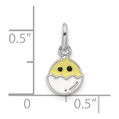 Sterling Silver Enameled Chick Egg Pendant – view 5