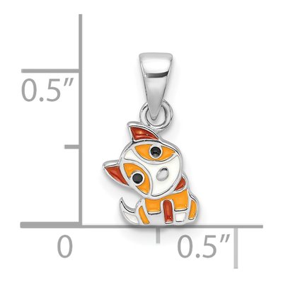 Sterling Silver Kids' Enamel Dog Pendant – view 5