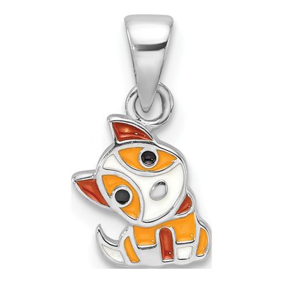 Sterling Silver Kids' Enamel Dog Pendant