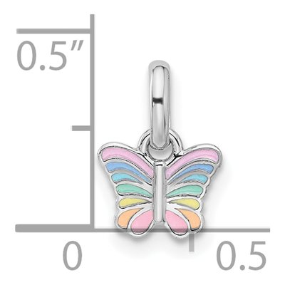 Sterling Silver Children's Small Enamel Butterfly Pendant – view 5