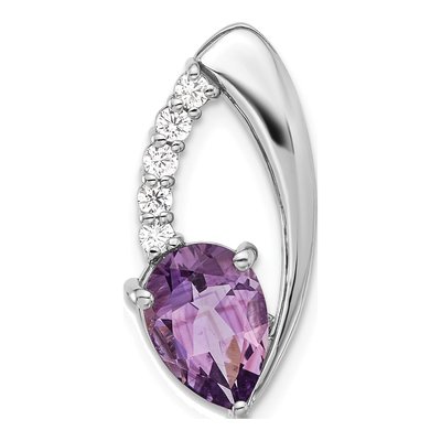 Sterling Silver Amethyst Slide Pendant