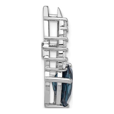 Sterling Silver London Blue Topaz & CZ Slide Pendant – view 3