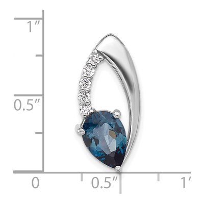 Sterling Silver London Blue Topaz & CZ Slide Pendant – view 5