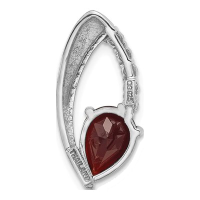 Sterling Silver Garnet & CZ Slide Pendant – view 3