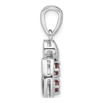 Sterling Silver Garnet & CZ Swirl Pendant – view 2