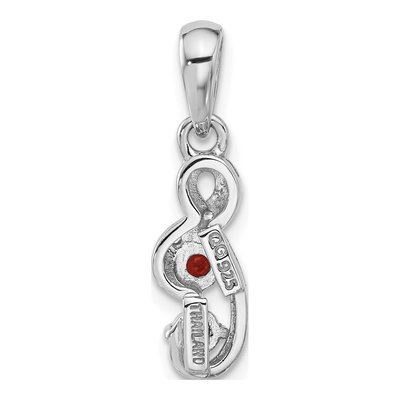 Sterling Silver Garnet & CZ Swirl Pendant – view 3