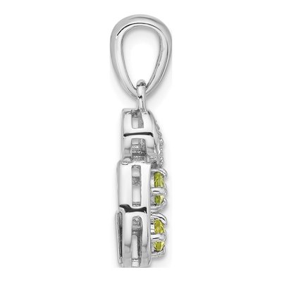 Sterling Silver Peridot & CZ Swirl Pendant – view 2