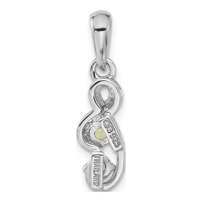 Sterling Silver Peridot & CZ Swirl Pendant – view 3