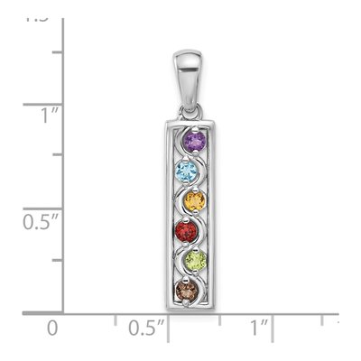 Sterling Silver Rainbow Multi Pendant – view 4