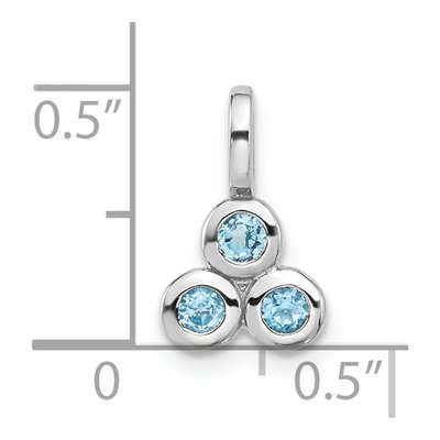 Sterling Silver Swiss Blue Topaz Pendant – view 4