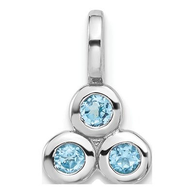 Sterling Silver Swiss Blue Topaz Pendant