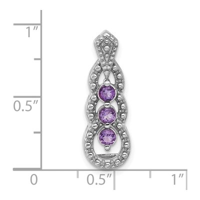 Sterling Silver Amethyst Slide Pendant – view 4