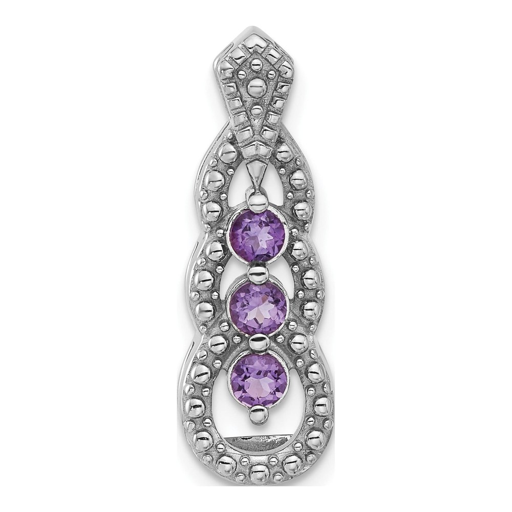 Sterling Silver Amethyst Slide Pendant