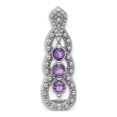 Sterling Silver Amethyst Slide Pendant