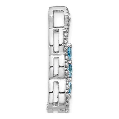 Sterling Silver Swiss Blue Topaz Slide Pendant – view 2