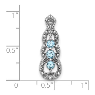 Sterling Silver Swiss Blue Topaz Slide Pendant – view 4