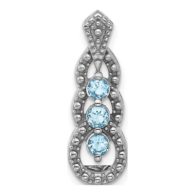Sterling Silver Swiss Blue Topaz Slide Pendant