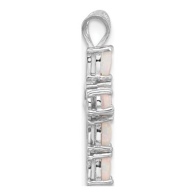 Sterling Silver Lab-Created Opal Cross Pendant – view 2