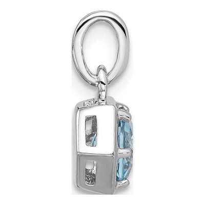 Sterling Silver Sky Blue Topaz Solitaire Pendant – view 2