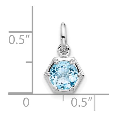 Sterling Silver Sky Blue Topaz Solitaire Pendant – view 4