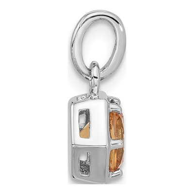 Sterling Silver Citrine Solitaire Pendant – view 2