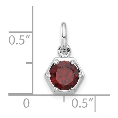 Sterling Silver Garnet Solitaire Pendant – view 4