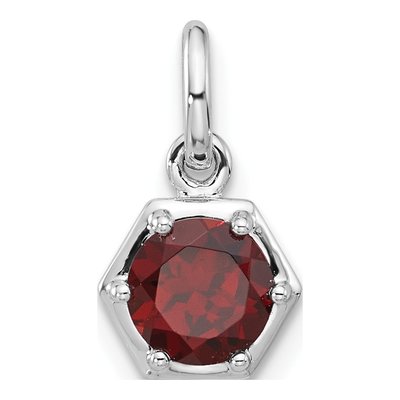 Sterling Silver Garnet Solitaire Pendant
