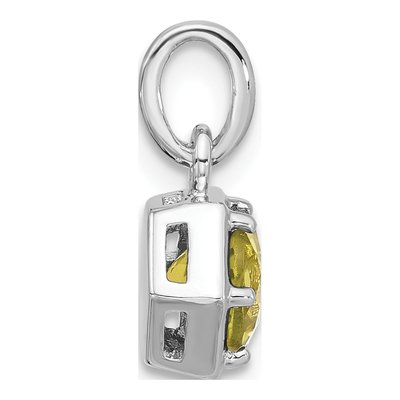 Sterling Silver Peridot Solitaire Pendant – view 2