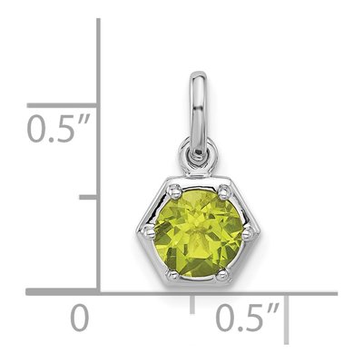 Sterling Silver Peridot Solitaire Pendant – view 4