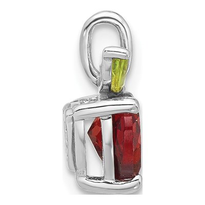 Sterling Silver Garnet Apple Pendant – view 2