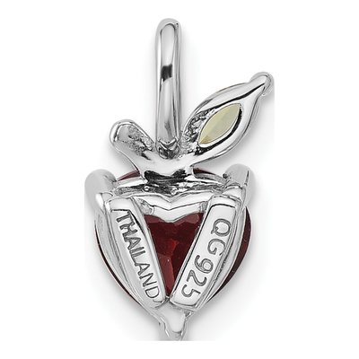 Sterling Silver Garnet Apple Pendant – view 3