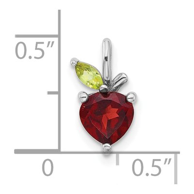 Sterling Silver Garnet Apple Pendant – view 4