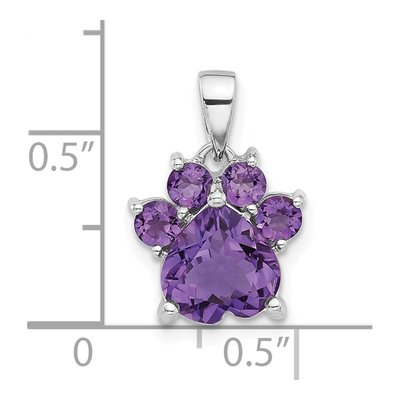 Sterling Silver Amethyst Paw Pendant – view 5
