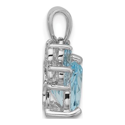 Sterling Silver Sky Blue Topaz Paw Pendant – view 3