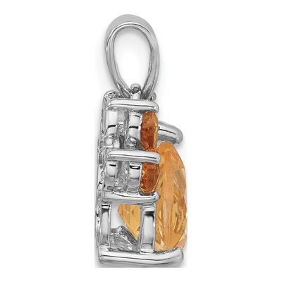 Sterling Silver Citrine Paw Pendant – view 2