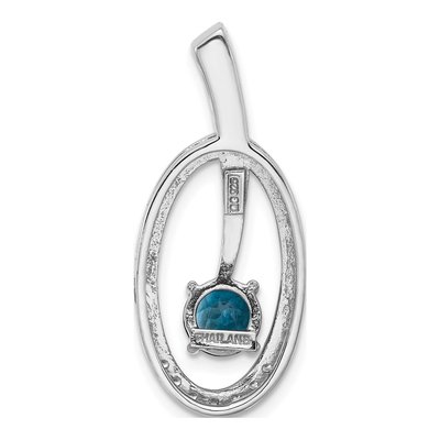 Sterling Silver London Blue Topaz & CZ Slide Pendant – view 3