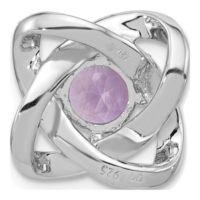 Sterling Silver Amethyst & CZ Slide Pendant – view 3