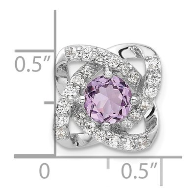 Sterling Silver Amethyst & CZ Slide Pendant – view 4