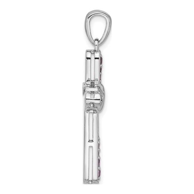 Sterling Silver Amethyst Infinity Cross Pendant – view 2