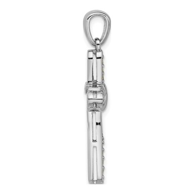 Sterling Silver Peridot Infinity Cross Pendant – view 2