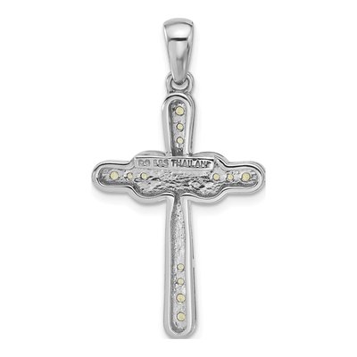 Sterling Silver Peridot Infinity Cross Pendant – view 3