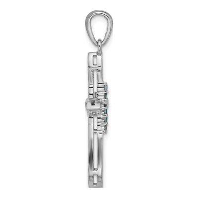 Sterling Silver London Blue Topaz Cross Pendant – view 2