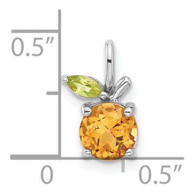 Sterling Silver Citrine & Peridot Pendant – view 4