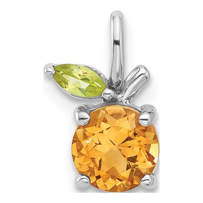 Sterling Silver Citrine & Peridot Pendant