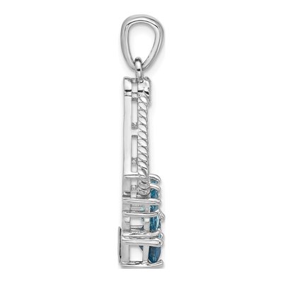 Sterling Silver London Blue Topaz & Swiss Blue Topaz Pendant – view 2