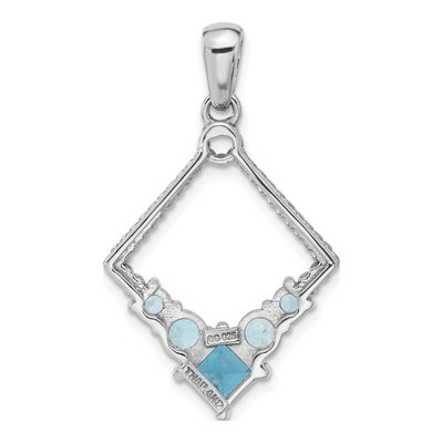 Sterling Silver London Blue Topaz & Swiss Blue Topaz Pendant – view 3